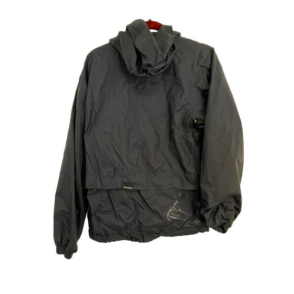 Sessions rain jacket blue black lining zip front hood elastic cuffed READ - Picture 2 of 10